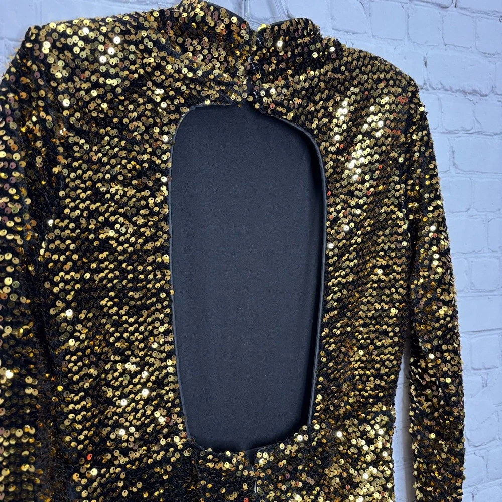 Beulah Gold Sequin Maxi Dress - Picture 6 of 11
